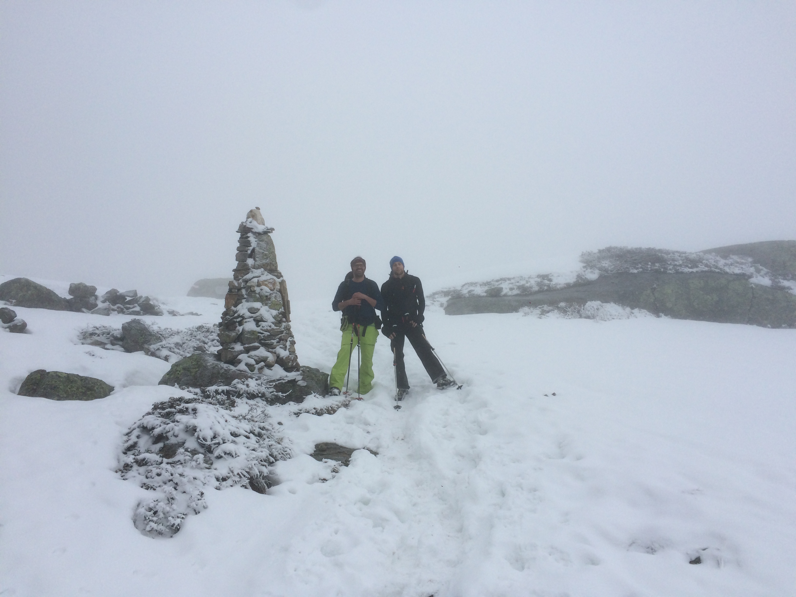Schlechtes Wetter beim Aufstieg zur Hütte